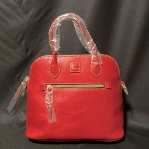 Red Florentine Large Domed Satchel